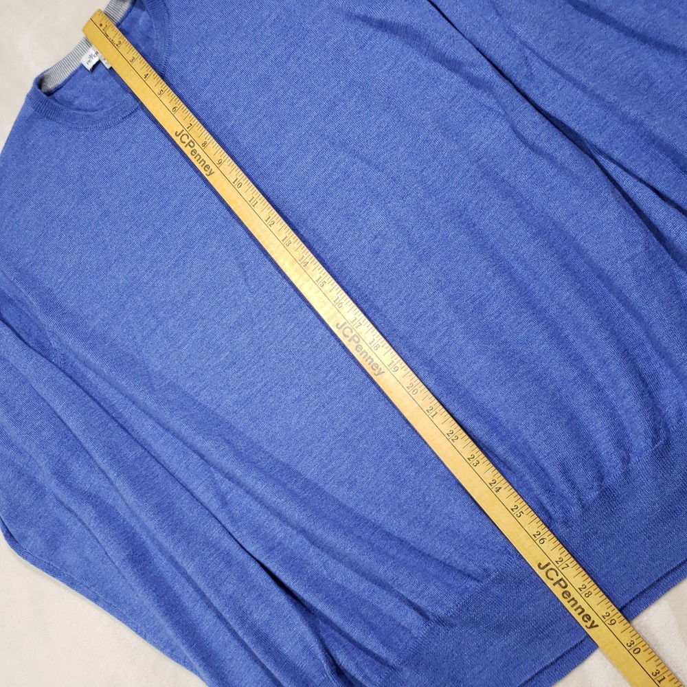 Peter Millar Sweater Mens XXL Blue Merino Wool Silk Crewneck MF19S42 Pullover - Picture 4 of 8